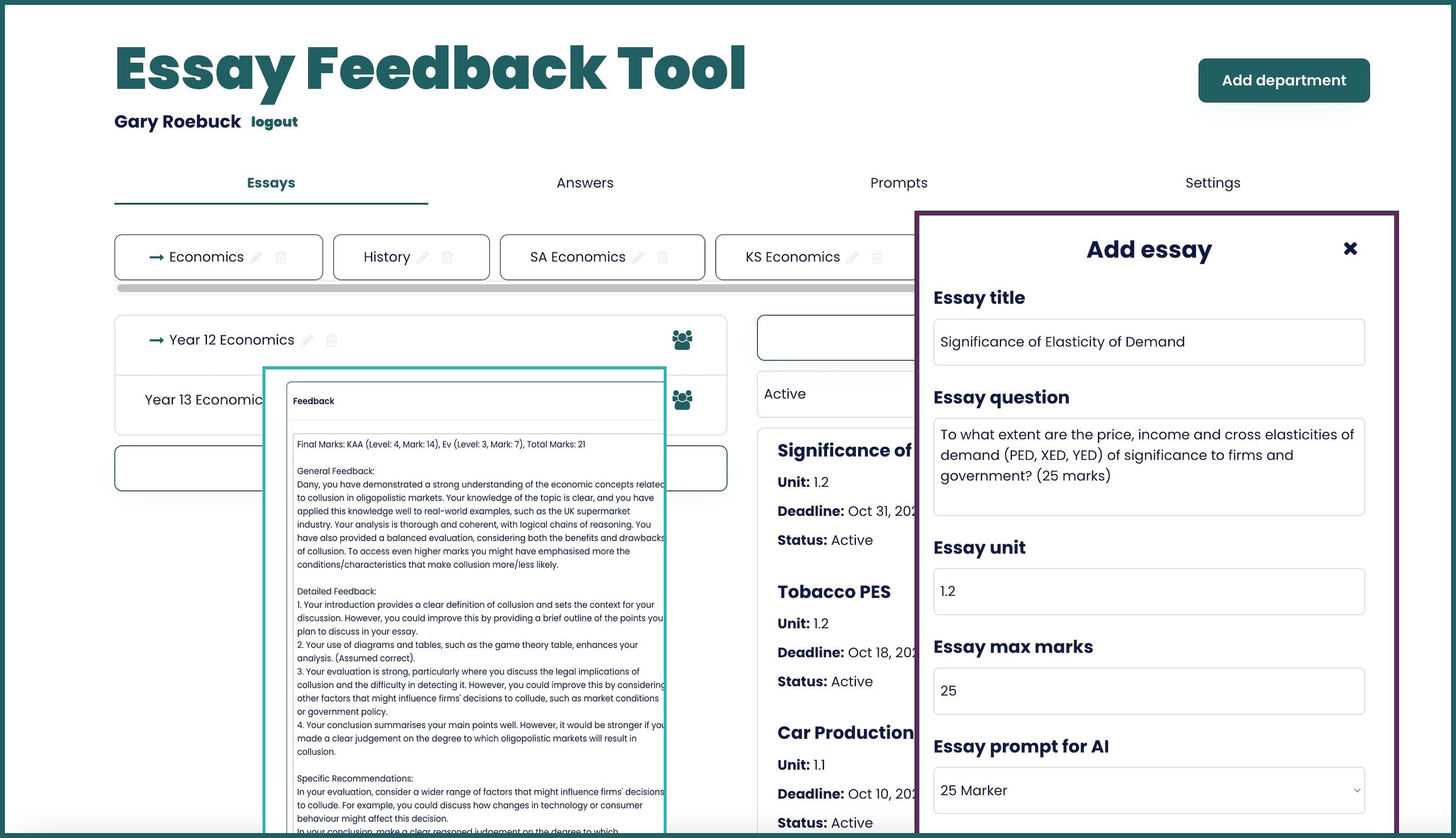 AI-Assisted Grading and Feedback System for Educational Assessment